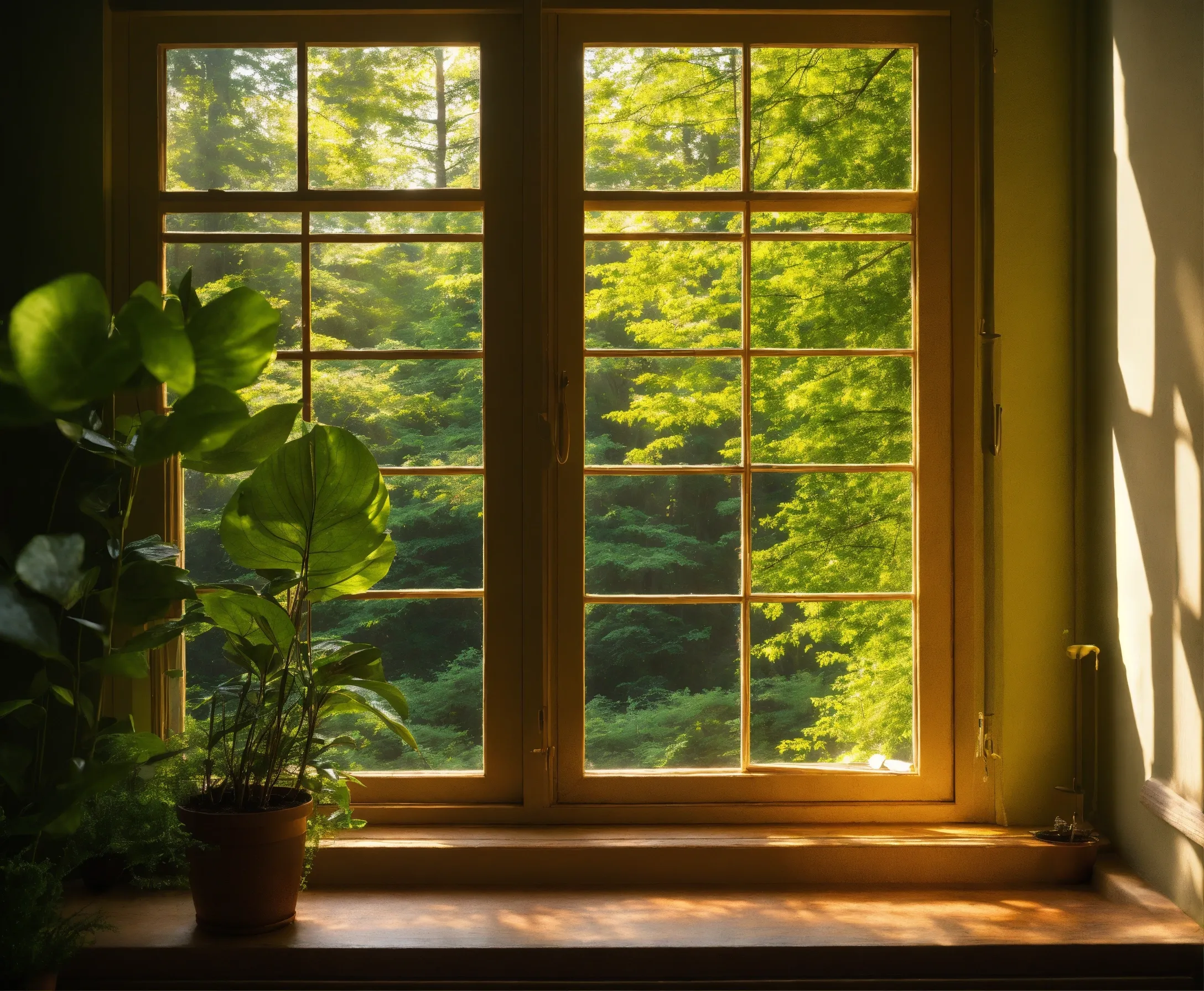 Window cross-section showing soundproof layers
